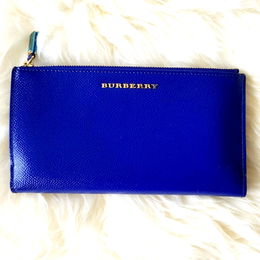 Burberry Blue Leather Women's Wallet